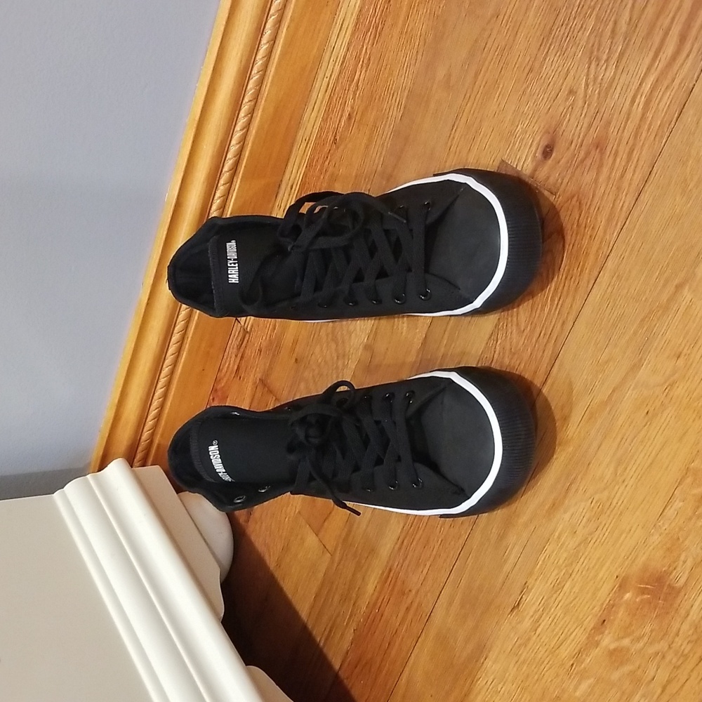 Harley-Davidson Men's Black Canvas High-Top Sneakers
